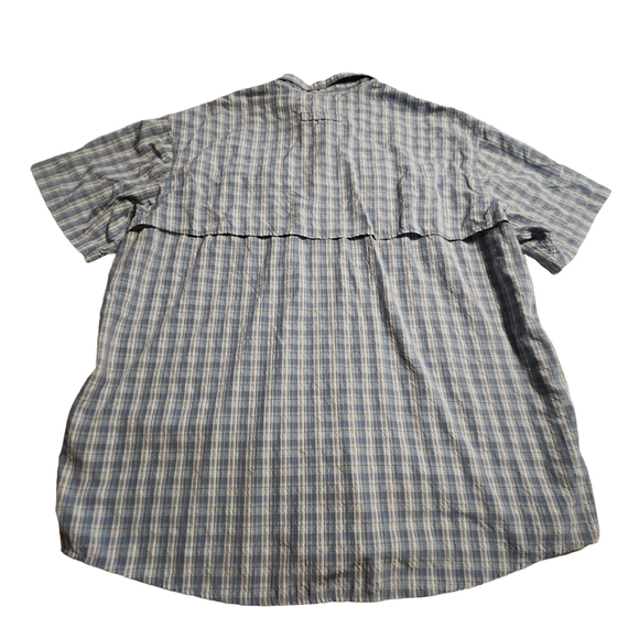 L.L.Bean Men's Tropicwear Blue Plaid Short-Sleeve Button Down Shirt XXL F41 - Picture 9 of 9